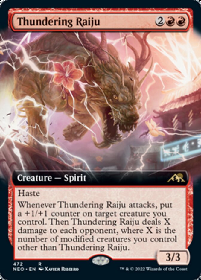 {R} Thundering Raiju (Extended Art) [Kamigawa: Neon Dynasty][NEO 472]