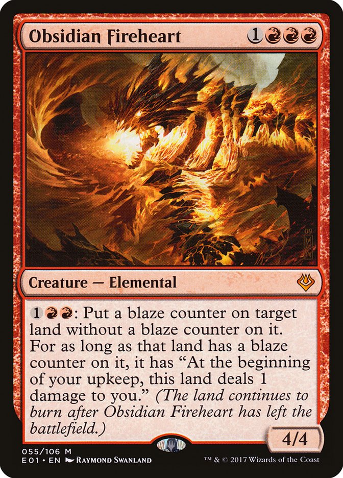 {R} Obsidian Fireheart [Archenemy: Nicol Bolas][E01 055]