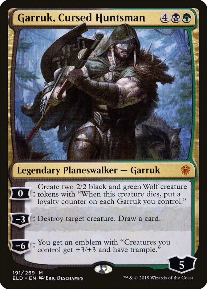 {R} Garruk, Cursed Huntsman [Throne of Eldraine][ELD 191]