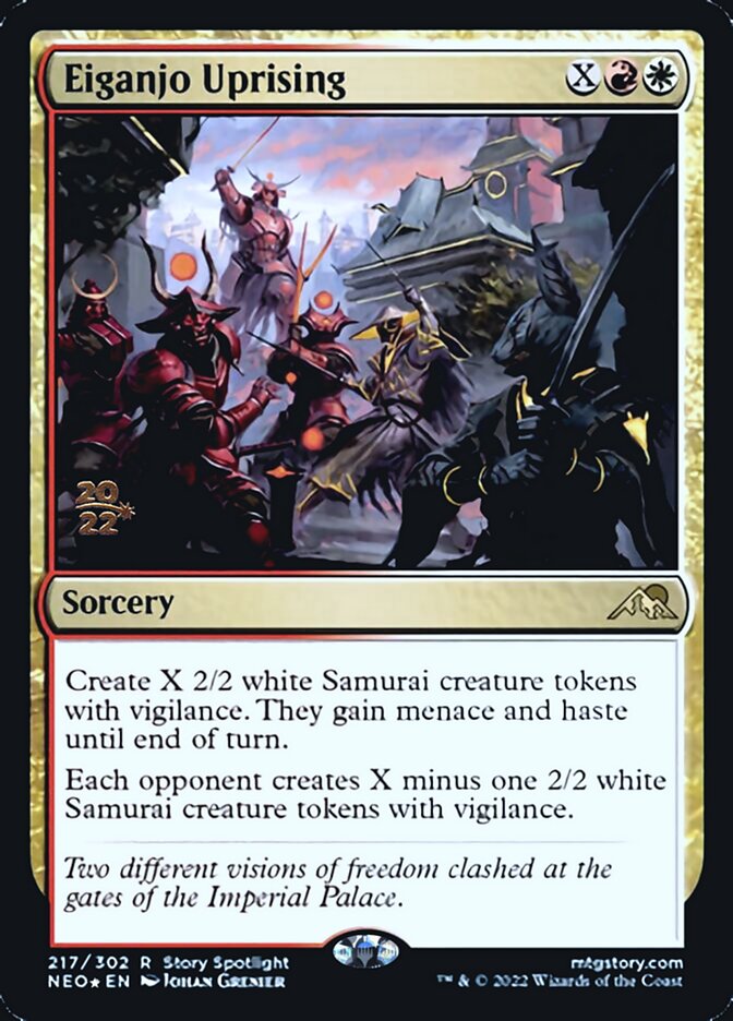 {R} Eiganjo Uprising [Kamigawa: Neon Dynasty Prerelease Promos][PR NEO 217]