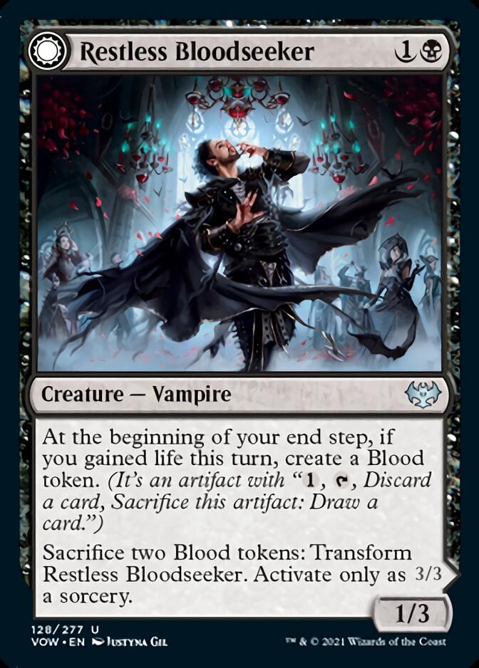 {C} Restless Bloodseeker // Bloodsoaked Reveler [Innistrad: Crimson Vow][VOW 128]