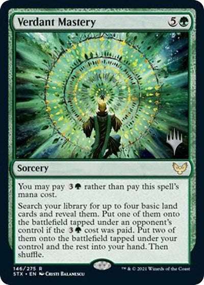 {R} Verdant Mastery (Promo Pack) [Strixhaven: School of Mages Promos][PP STX 146]