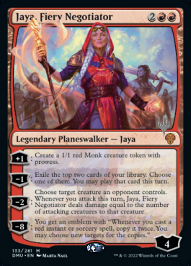 {@R} Jaya, Fiery Negotiator (Promo Pack) [Dominaria United Promos][PP DMU 133]