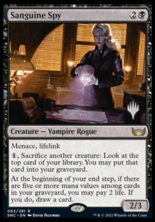 {R} Sanguine Spy (Promo Pack) [Streets of New Capenna Promos][PP SNC 093]