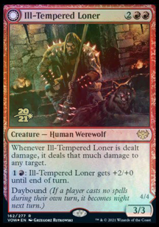 {@R} Ill-Tempered Loner // Howlpack Avenger [Innistrad: Crimson Vow Prerelease Promos][PR VOW 162]