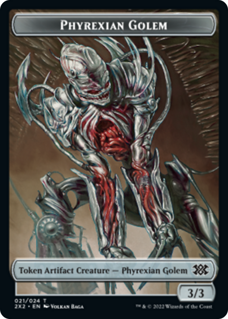 {T} Zombie // Phyrexian Golem Double-sided Token [Double Masters 2022 Tokens][T2X2 12//21]