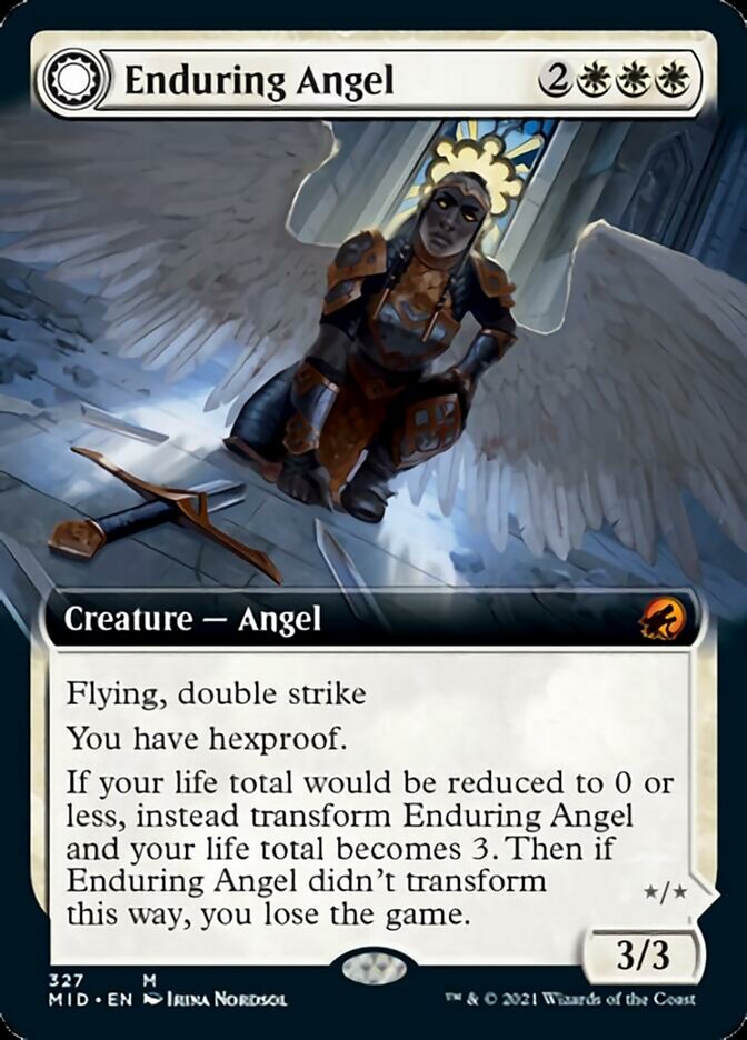 {R} Enduring Angel // Angelic Enforcer (Extended Art) [Innistrad: Midnight Hunt][MID 327]