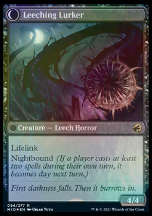 {R} Curse of Leeches // Leeching Lurker [Innistrad: Midnight Hunt Prerelease Promos][PR MID 094]