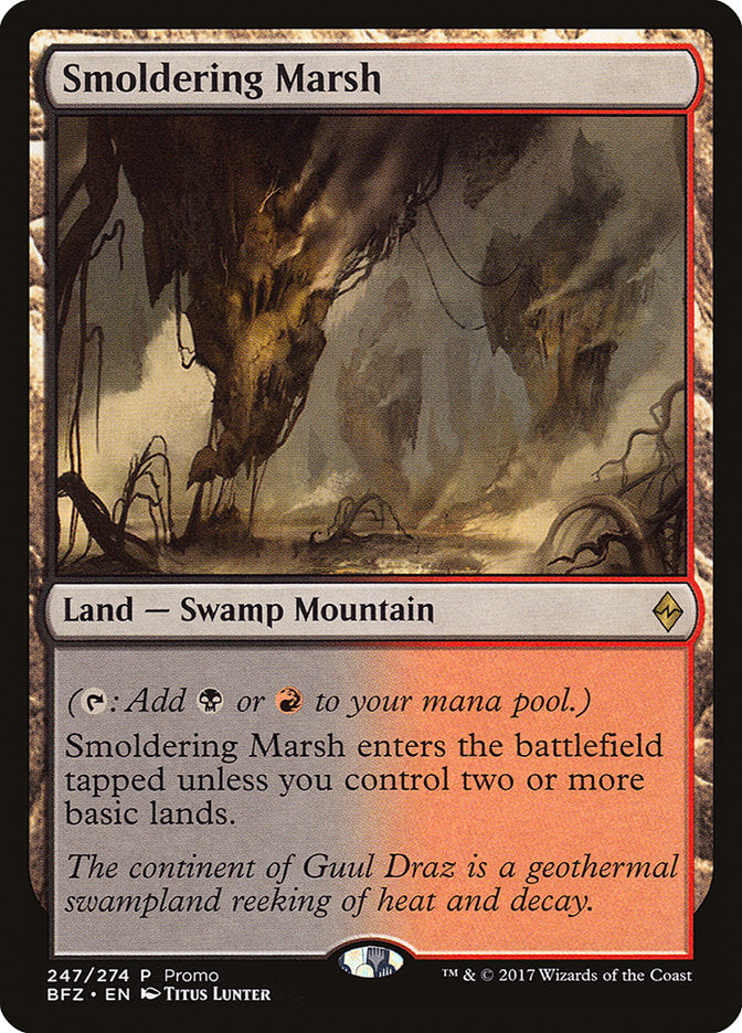 {R} Smoldering Marsh (Promo) [Battle for Zendikar Standard Series][PA BFZ 247]