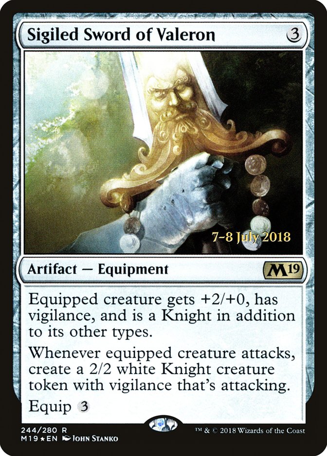 {R} Sigiled Sword of Valeron [Core Set 2019 Prerelease Promos][PR M19 244]