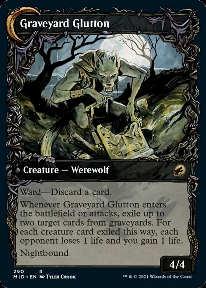 {R} Graveyard Trespasser // Graveyard Glutton (Showcase Equinox) [Innistrad: Midnight Hunt][MID 290]