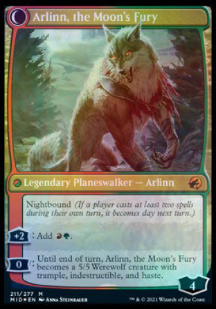 {R} Arlinn, the Pack's Hope // Arlinn, the Moon's Fury [Innistrad: Midnight Hunt Prerelease Promos][PR MID 211]