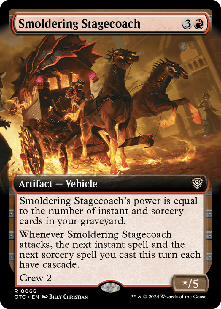 {R} Smoldering Stagecoach (Extended Art) [Outlaws of Thunder Junction Commander][OTC 066]