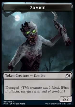 {T} Zombie (005) // Zombie Army Double-sided Token [Innistrad: Midnight Hunt Commander][TMIC 005]