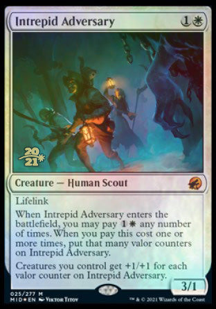 {R} Intrepid Adversary [Innistrad: Midnight Hunt Prerelease Promos][PR MID 025]