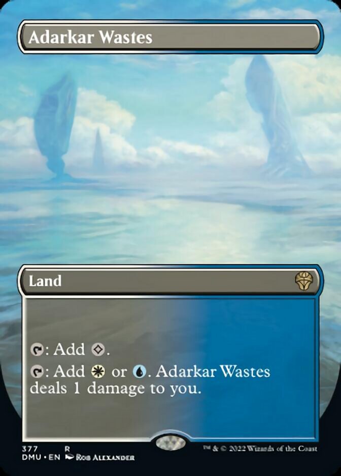 {@R} Adarkar Wastes (Borderless Alternate Art) [Dominaria United][DMU 377]