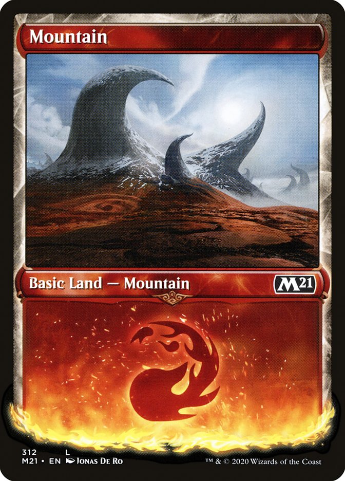 {B}[M21 312] Mountain (312) (Showcase) [Core Set 2021]