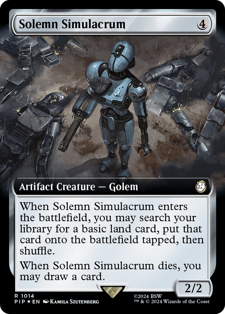 {R} Solemn Simulacrum (Extended Art) (Surge Foil) [Fallout][PIP 1014]