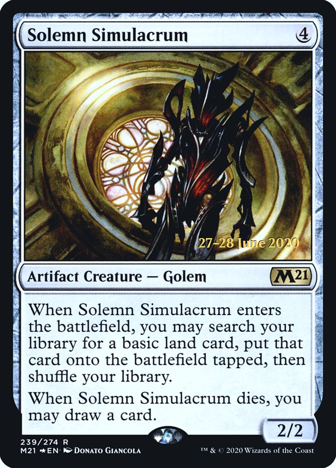 {R} Solemn Simulacrum [Core Set 2021 Prerelease Promos][PR M21 239]