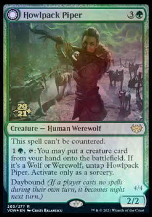 {@R} Howlpack Piper // Wildsong Howler [Innistrad: Crimson Vow Prerelease Promos][PR VOW 205]