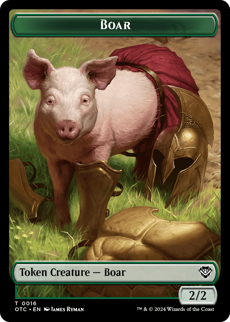 {T} Boar // Drake Double-Sided Token [Outlaws of Thunder Junction Commander Tokens][TOTC 16//5]