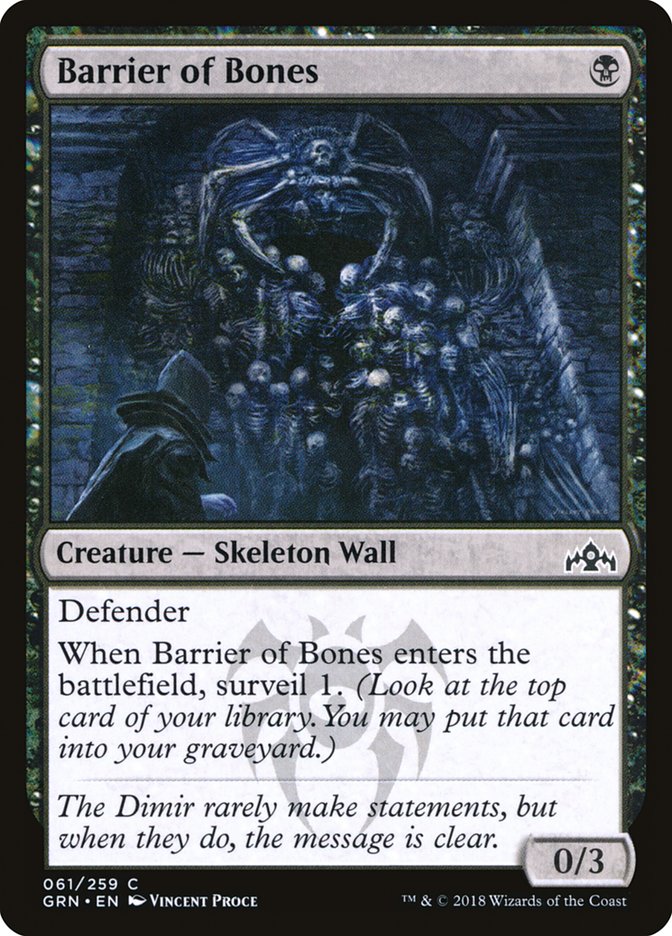 {C} Barrier of Bones [Guilds of Ravnica][GRN 061]