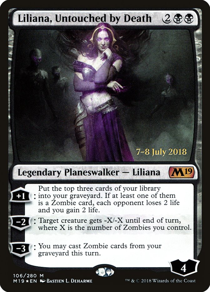 {R} Liliana, Untouched by Death [Core Set 2019 Prerelease Promos][PR M19 106]