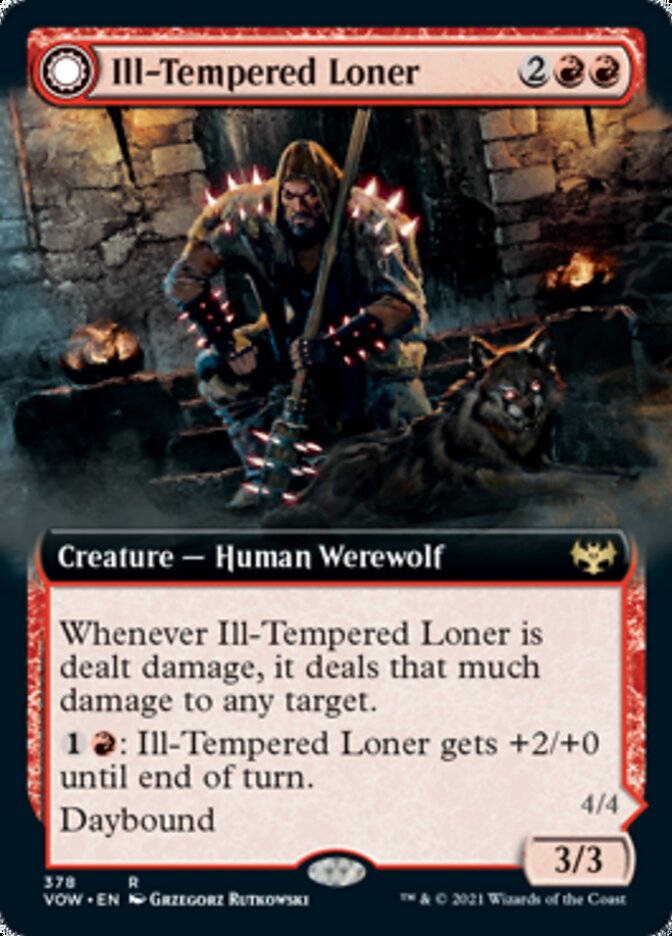 {R} Ill-Tempered Loner // Howlpack Avenger (Extended Art) [Innistrad: Crimson Vow][VOW 378]