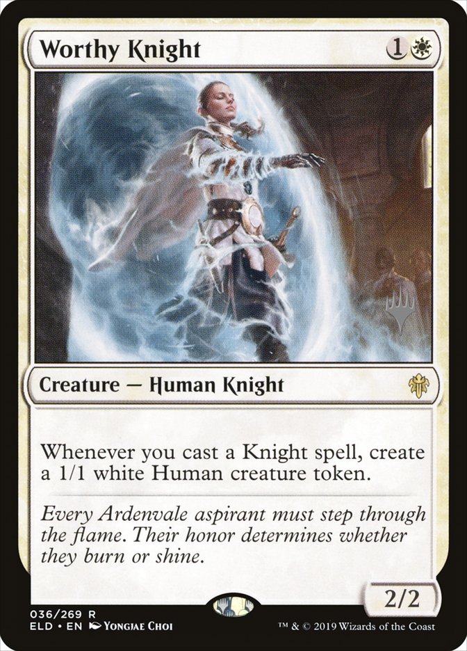 {R} Worthy Knight (Promo Pack) [Throne of Eldraine Promos][PP ELD 036]