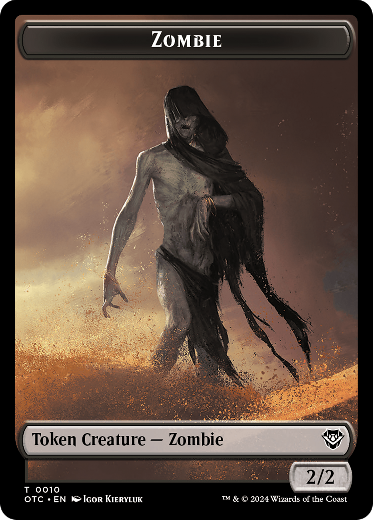 {T} Zombie // Ox Warrior Double-Sided Token [Outlaws of Thunder Junction Commander Tokens][TOTC 10//3]