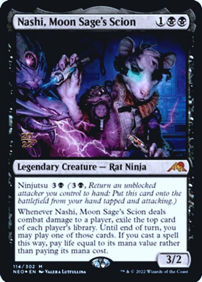 {R} Nashi, Moon Sage's Scion [Kamigawa: Neon Dynasty Prerelease Promos][PR NEO 114]