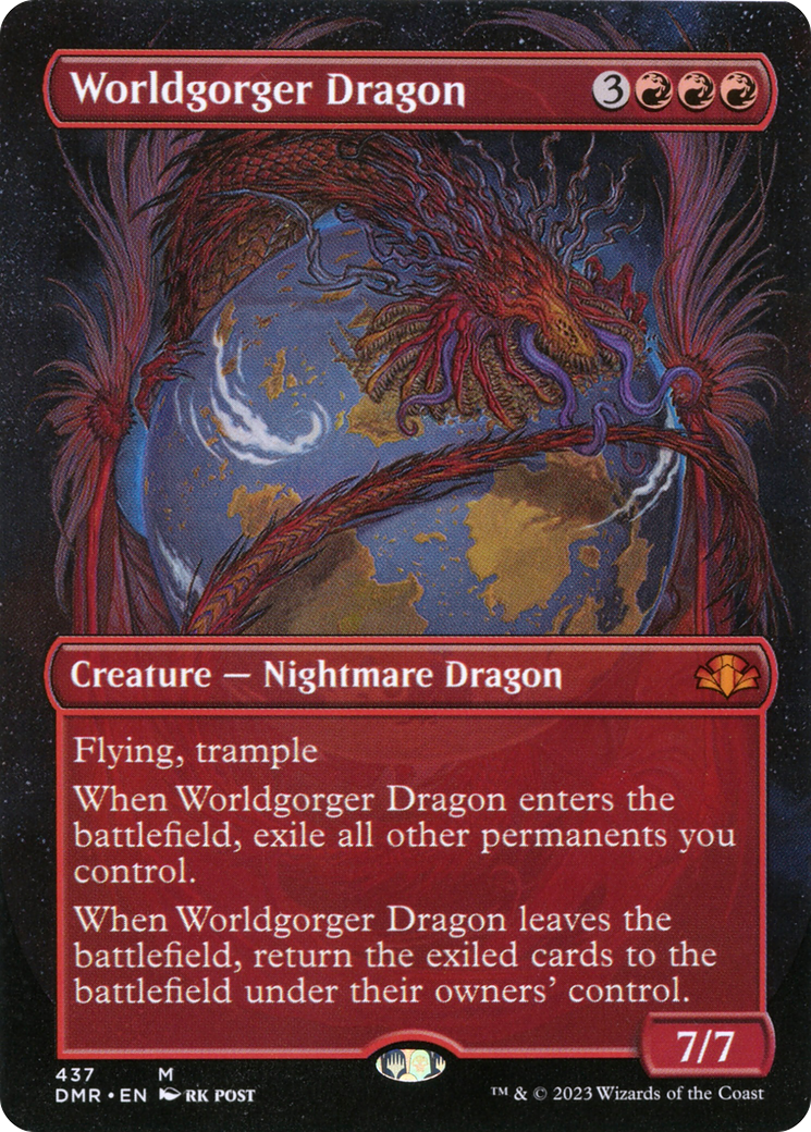 {R} Worldgorger Dragon (Borderless Alternate Art) [Dominaria Remastered][DMR 437]