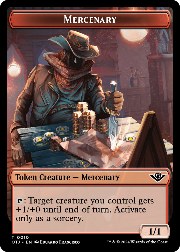 {T} Mercenary // Elemental Double-Sided Token [Outlaws of Thunder Junction Tokens][TOTJ 10//12]