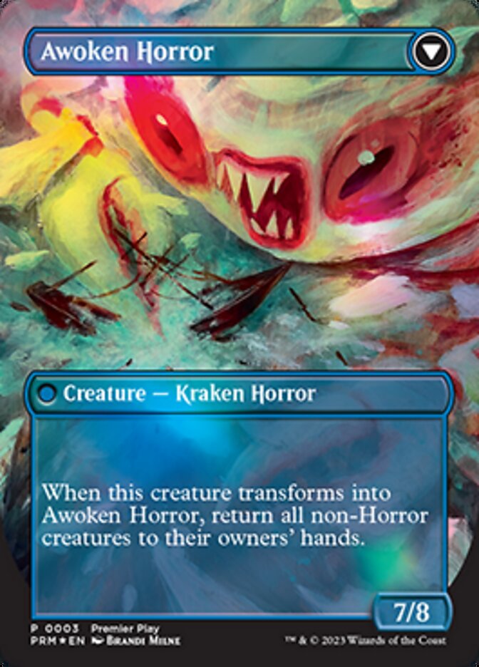 {R} Thing in the Ice // Awoken Horror (Borderless Alternate Art) [Regional Championship Qualifiers 2023][PR23 003]