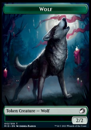 {T} Wolf // Elemental Double-sided Token [Innistrad: Midnight Hunt Tokens][TMID 013]