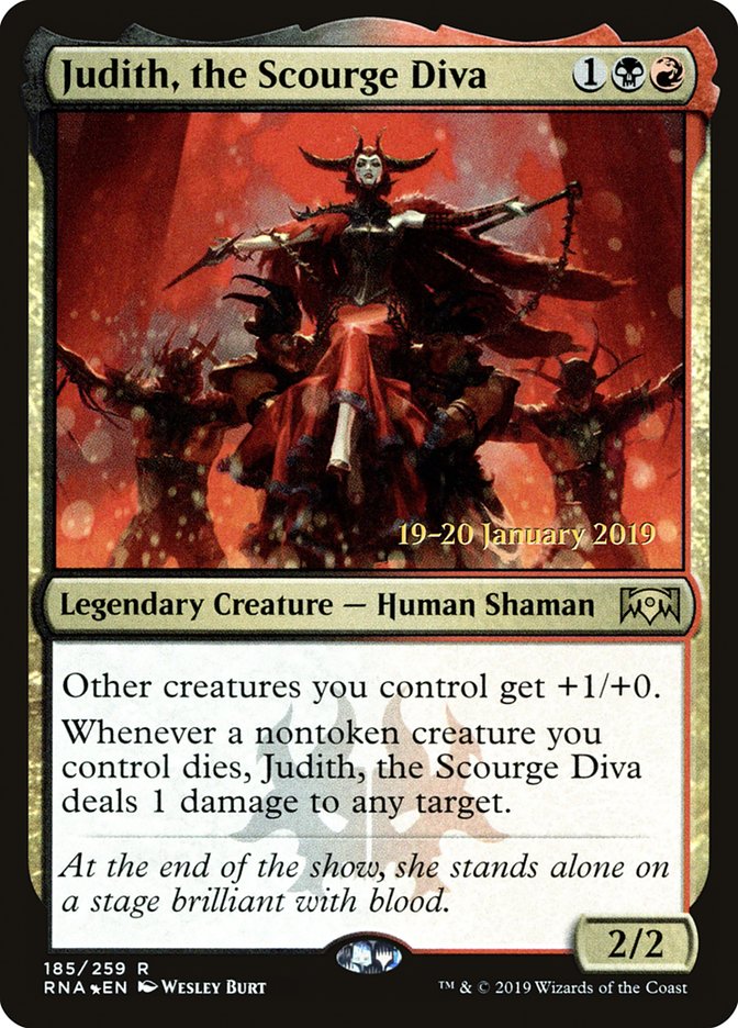 {R} Judith, the Scourge Diva [Ravnica Allegiance Prerelease Promos][PR RNA 185]