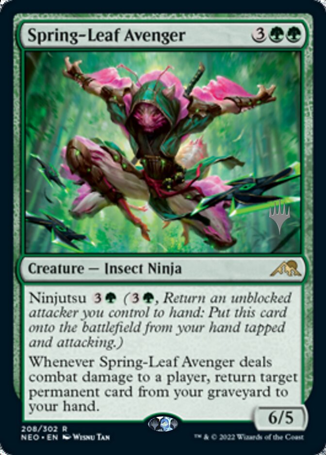 {R} Spring-Leaf Avenger (Promo Pack) [Kamigawa: Neon Dynasty Promos][PP NEO 208]