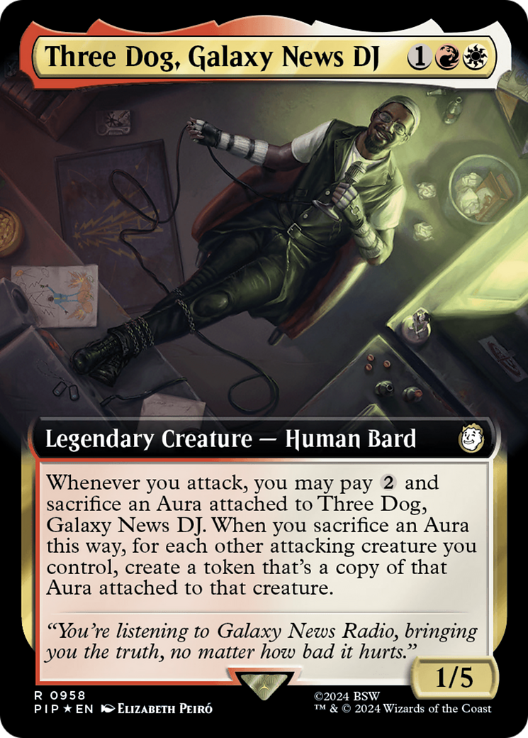 {R} Three Dog, Galaxy News DJ (Extended Art) (Surge Foil) [Fallout][PIP 958]