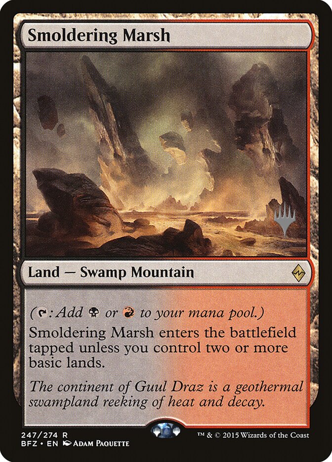 {R} Smoldering Marsh [Battle for Zendikar Promos][PA BFZ 247P]