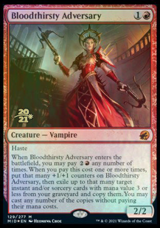 {R} Bloodthirsty Adversary [Innistrad: Midnight Hunt Prerelease Promos][PR MID 129]