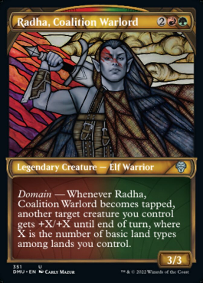 {@C} Radha, Coalition Warlord (Showcase Textured) [Dominaria United][DMU 351]