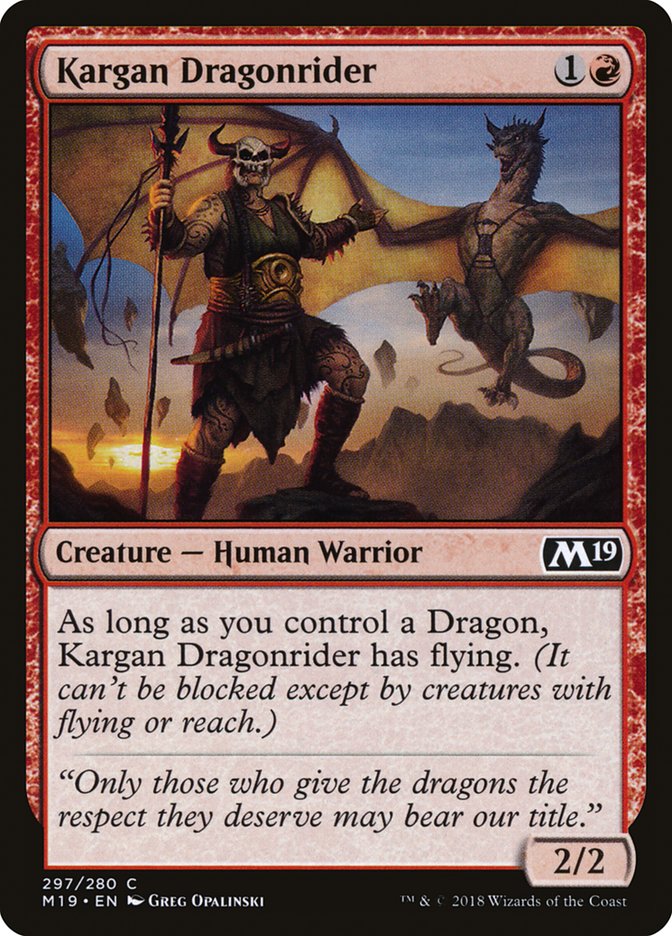 {C} Kargan Dragonrider [Core Set 2019][M19 297]