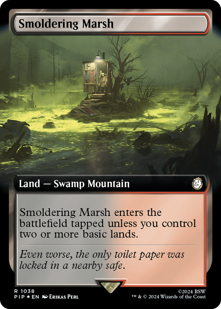 {R} Smoldering Marsh (Extended Art) (Surge Foil) [Fallout][PIP 1038]