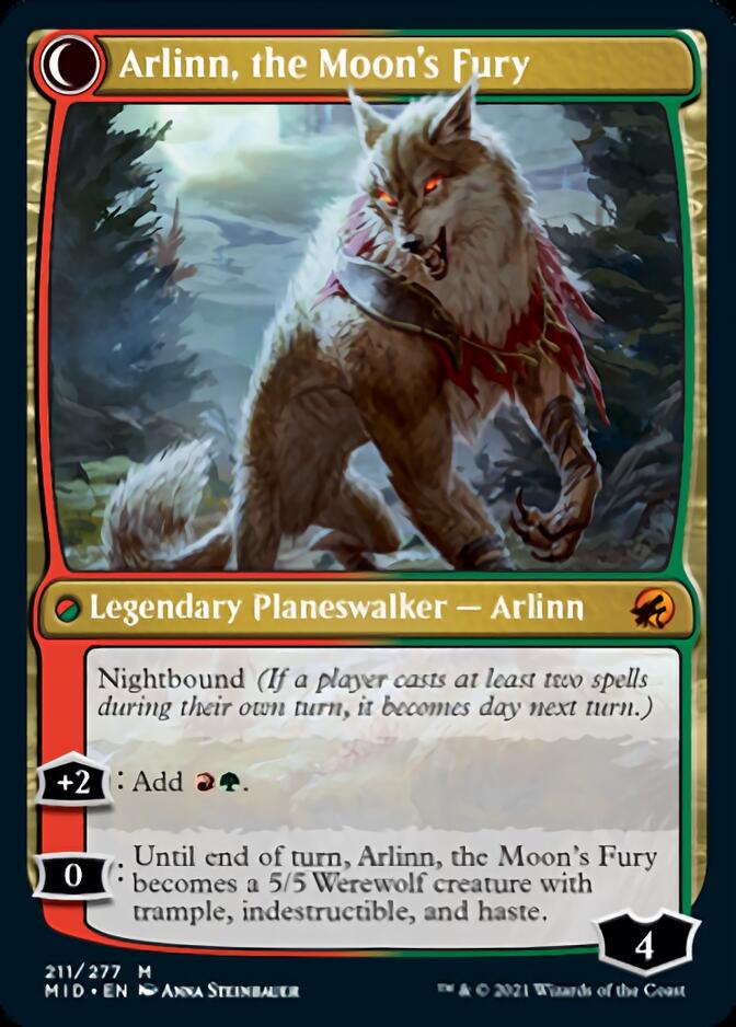 {R} Arlinn, the Pack's Hope // Arlinn, the Moon's Fury [Innistrad: Midnight Hunt][MID 211]