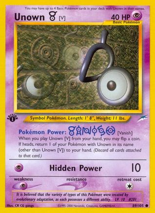 [PKM-C] Unown [V] (89/105) [Neo Destiny Unlimited]