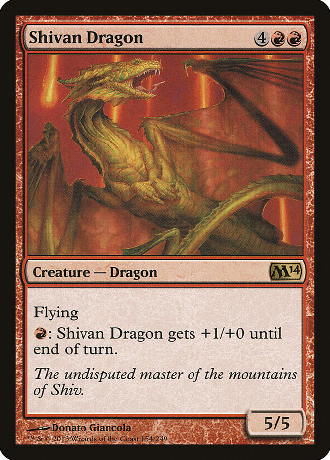 {R} Shivan Dragon [Magic 2014][M14 154]