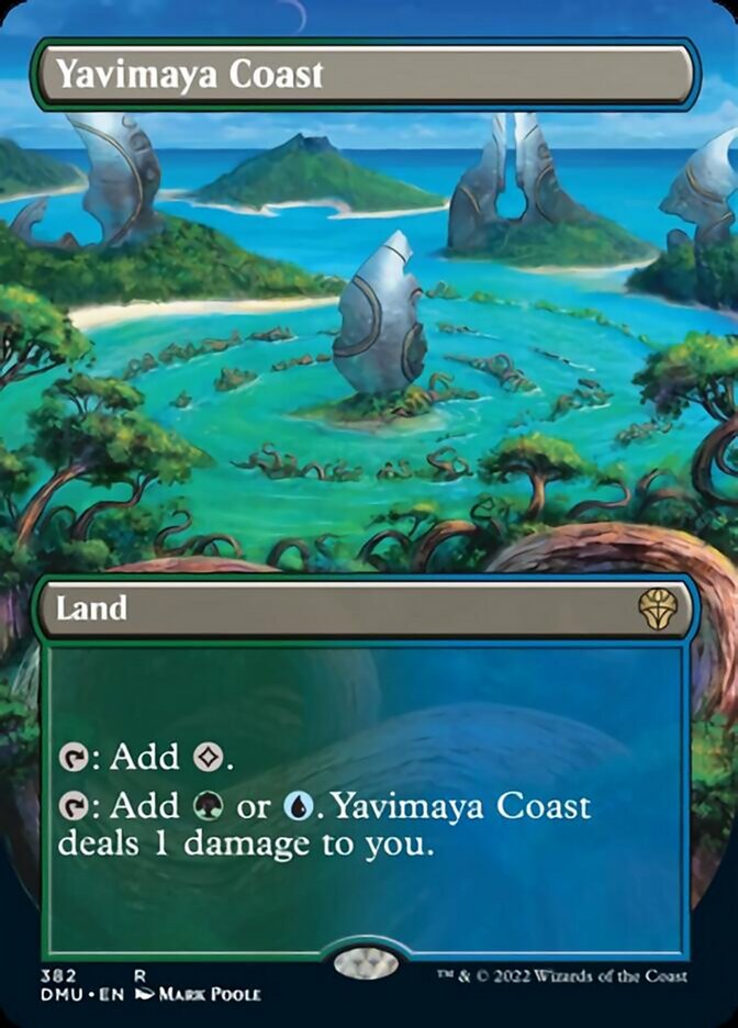 {@R} Yavimaya Coast (Borderless Alternate Art) [Dominaria United][DMU 382]