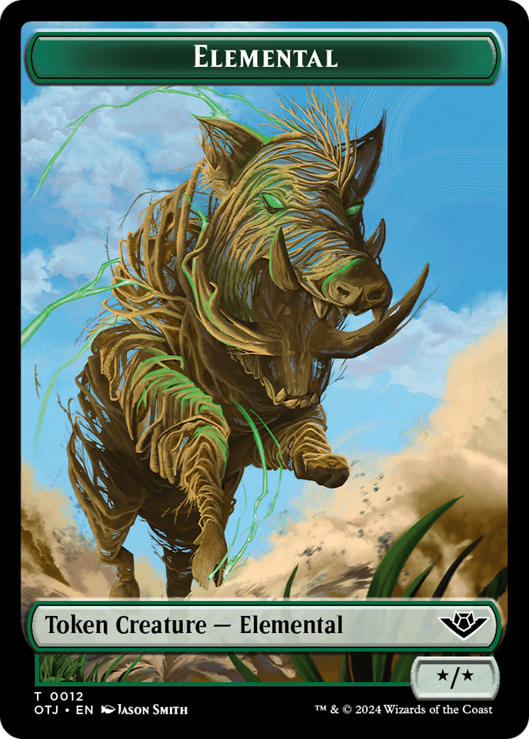 {T} Mercenary // Elemental Double-Sided Token [Outlaws of Thunder Junction Tokens][TOTJ 10//12]