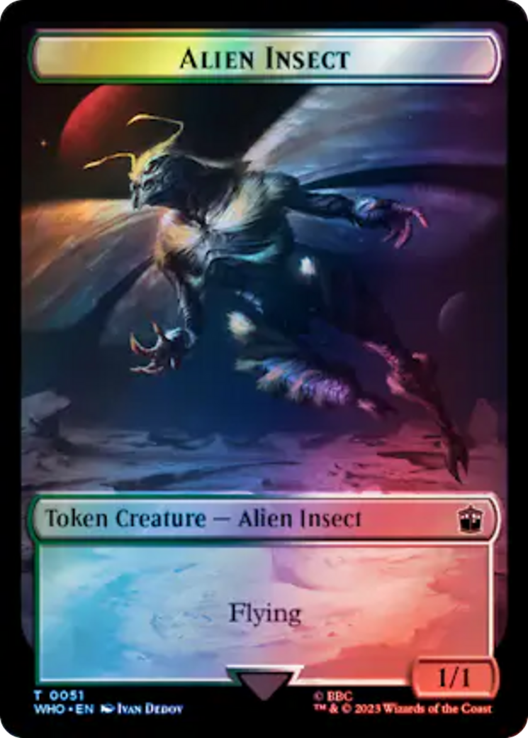 {T} Alien Angel // Alien Insect Double-Sided Token (Surge Foil) [Doctor Who Tokens][TWHO 43//51]