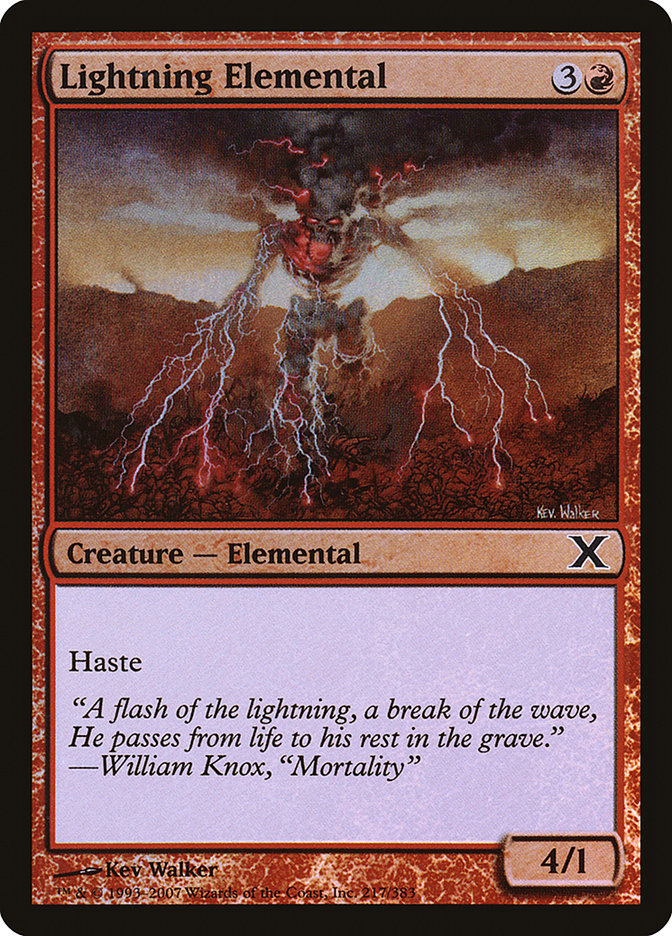 {C} Lightning Elemental (Premium Foil) [Tenth Edition][FP 10E 217]